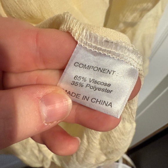 Women's light yellow Button Down Shirt - Picture 3 of 5